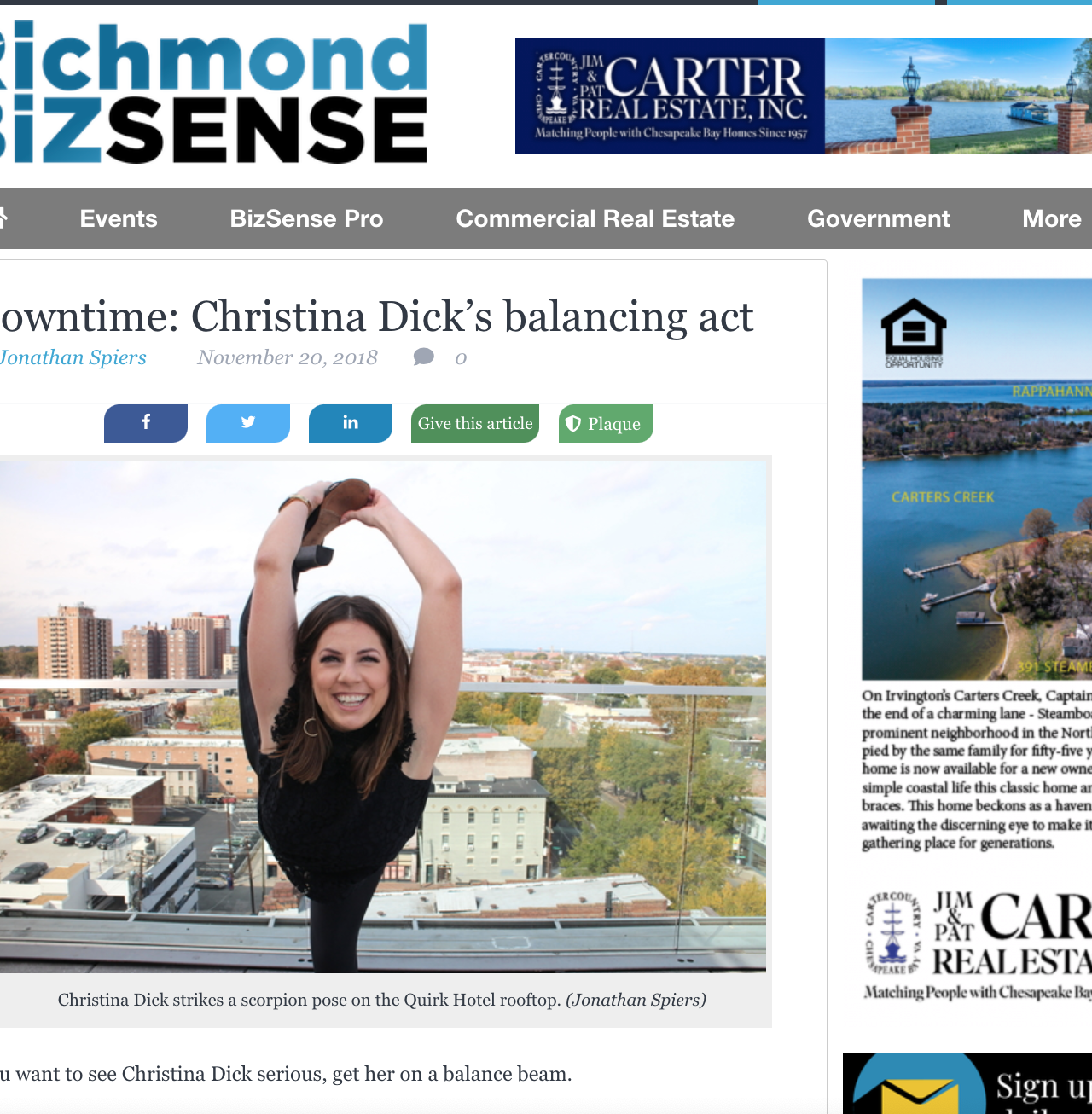 Downtime: Christina Dick’s Balancing Act